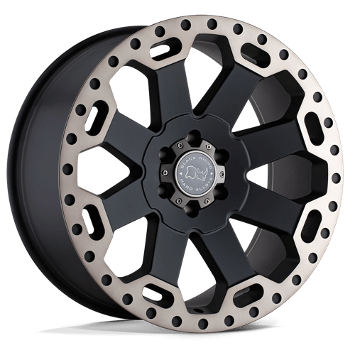 Black Rhino Hard Alloys | WARLORD | 17.0x8.00 | 6X130 | 52 | MATTE BLACK W/ MACH DARK TINT