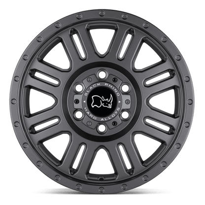 Black Rhino Hard Alloys | YELLOWSTONE | 16.0x8.00 | 6X130 | 38 | MATTE GUNMETAL